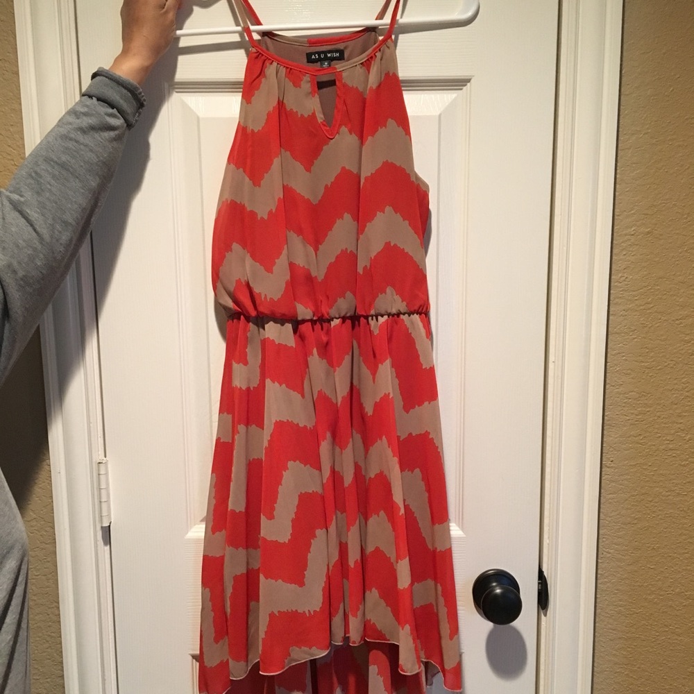 Chevron high low dress